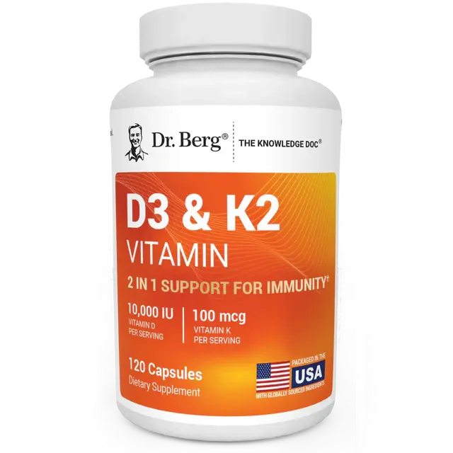Dr. Berg D3 & K2 Vitamin 10000IU Capsules